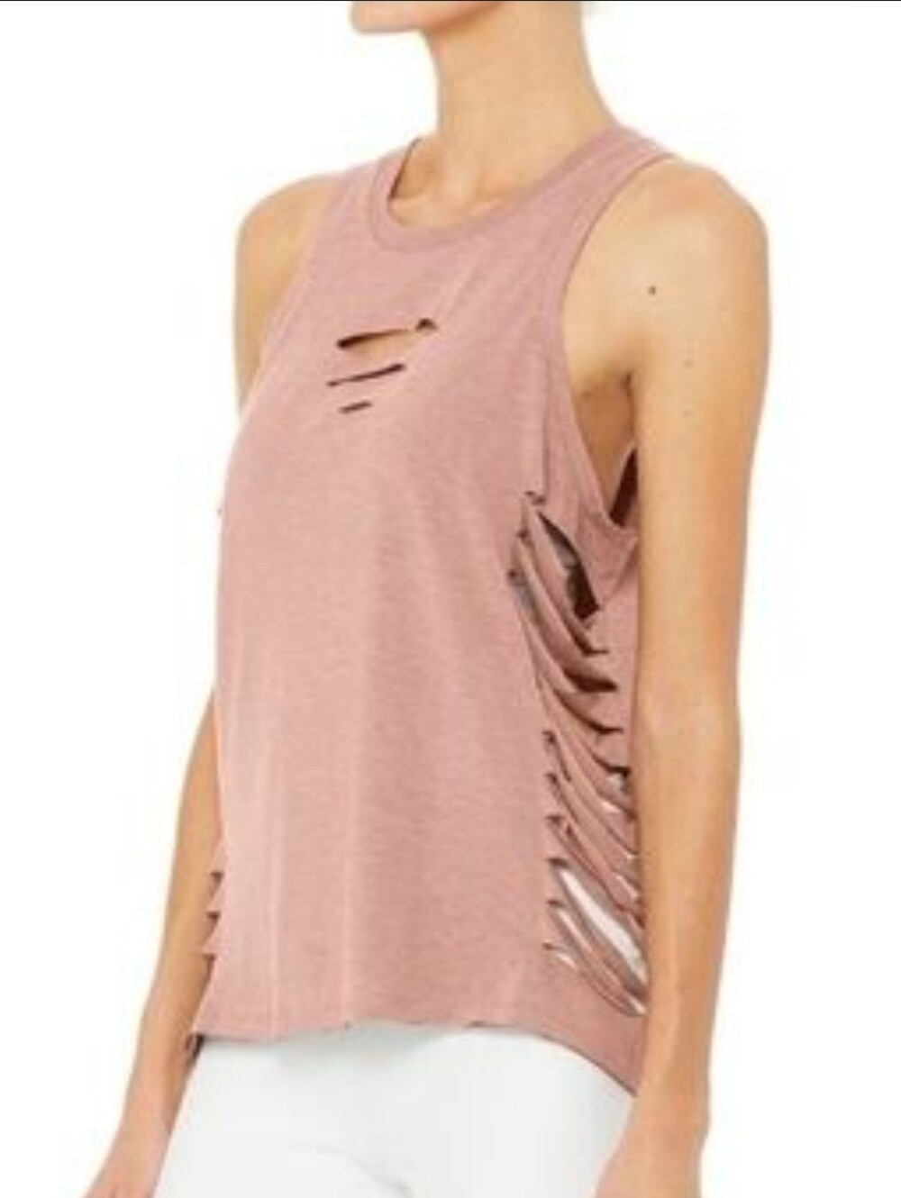 Alo Yoga Warrior Tank | Heathered Mauve | Size Small